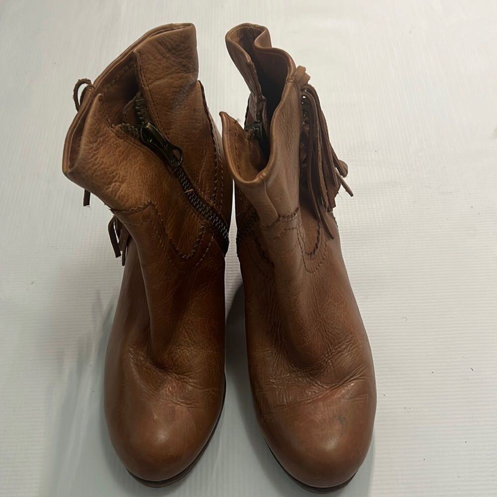 SAM ELDEMAN LOUIE WESTERN LEATHER ANKLE BOOTS‎ SIZE 7